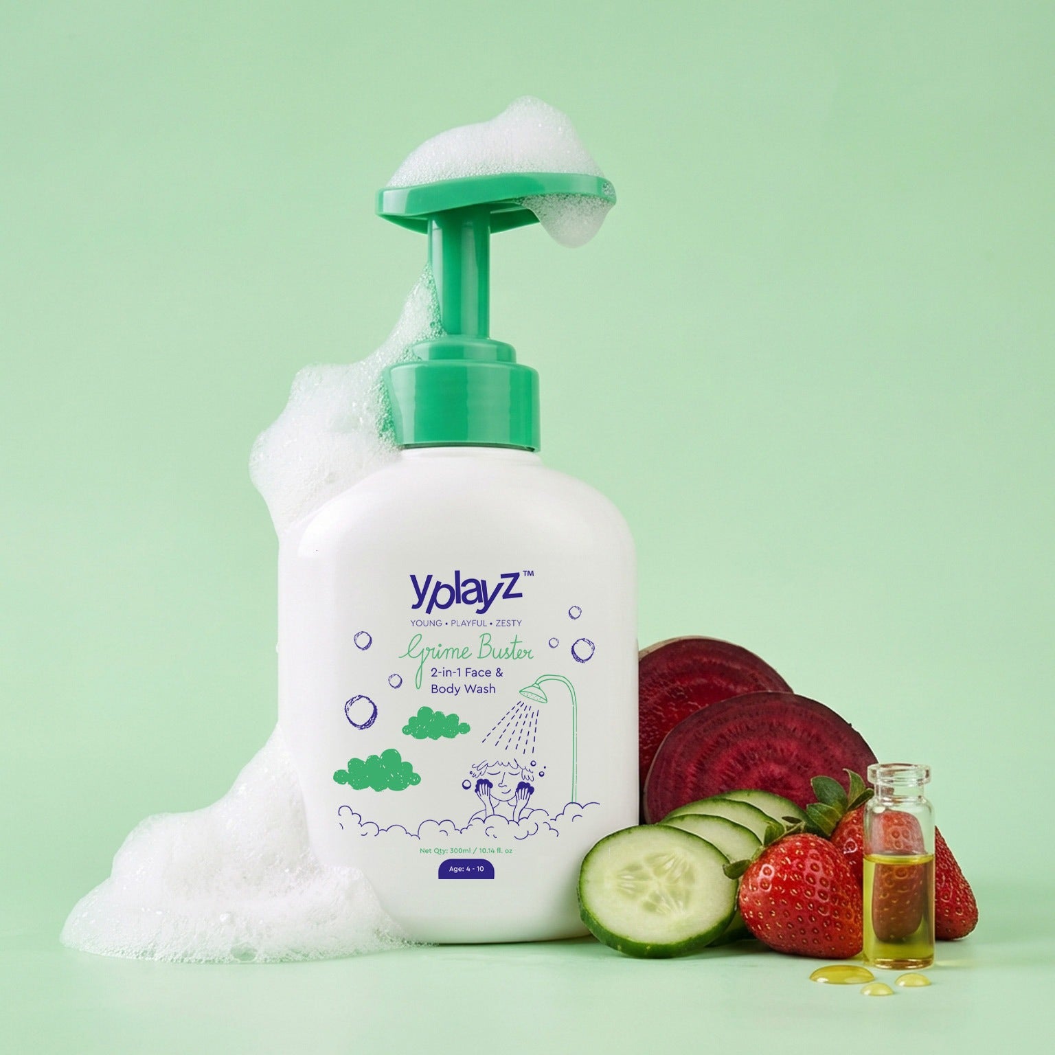 Y Play Z Grime Buster 2-in-1 Face & Body Wash