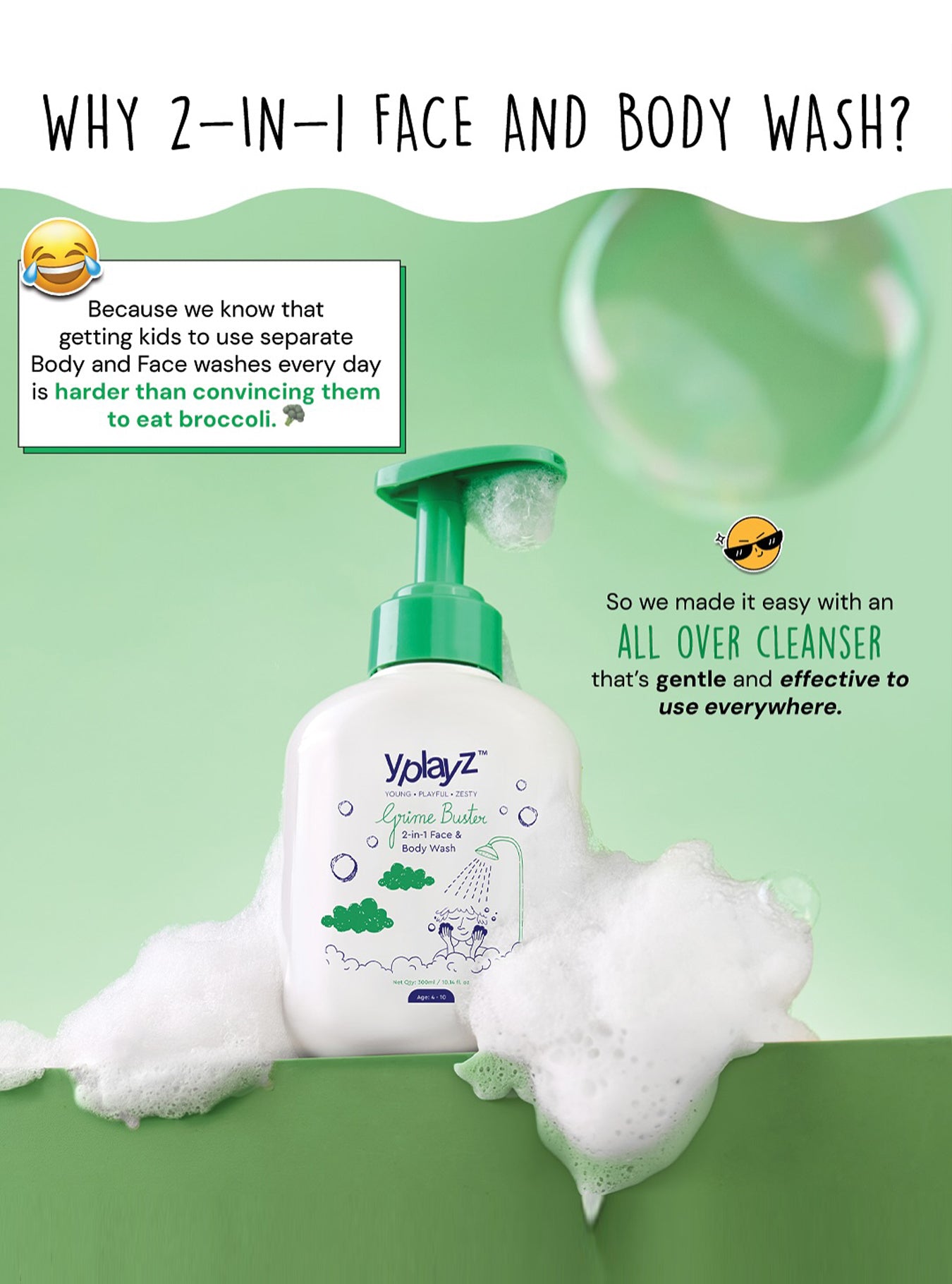 two in one face and body wash